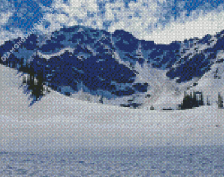Snowy Olympic Mountains Diamond Painting
