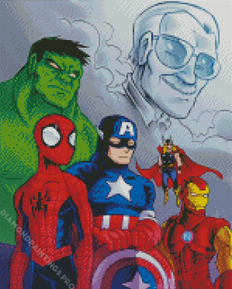 Stan Lee And The Gang Diamond Painting
