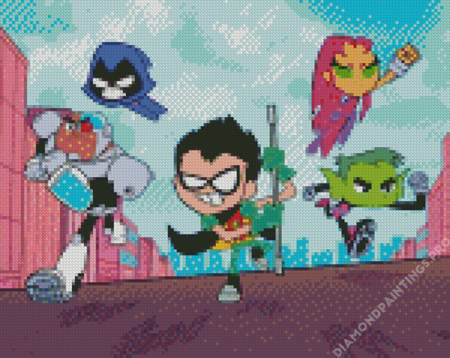 Teen Titans Heroes Diamond Painting