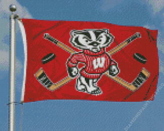 Wisconsin Badgers Hockey Flag Diamond Painting
