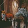 Wolf And Fox Art Diamond Painting