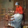 Woman Spinning Millet Diamond Painting