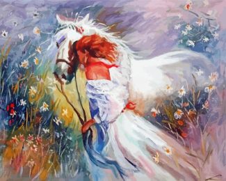 Abstract Girl And Horse Diamond Painting