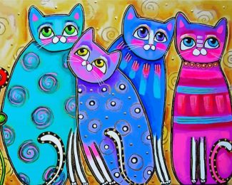 Adorable Abstract Cats Diamond Painting
