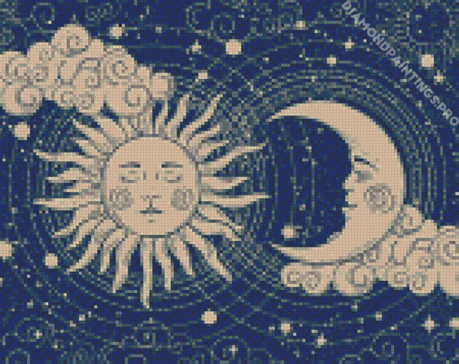 Aesthetic Moon And Sun Diamond Painting