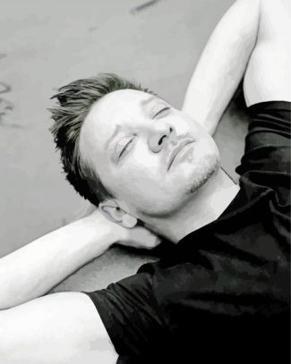 Black And White Jeremy Renner Diamond Painting