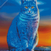 Blue Cat Diamond Painting