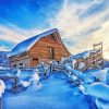 Cabin Landscape Snow Diamond Painting