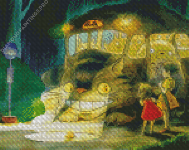 Cat Bus Character Art Diamond Painting