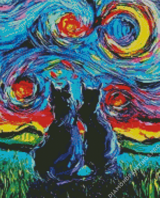 Cats Van Gogh Diamond Painting