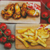 Chicken Wings With Fries Diamond Painting