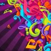 Colorful Abstract Musical Notes Diamond Painting