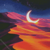 Crescent Moon Desert Diamond Painting