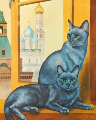Russian Blue Cats Art Diamond Painting