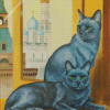 Russian Blue Cats Art Diamond Painting