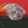 Cute Cat Listening Music Diamond Painting