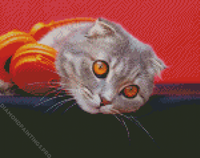 Cute Cat Listening Music Diamond Painting