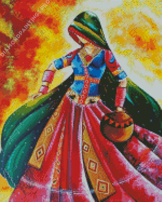 Dancing Rajasthani Girl Diamond Painting
