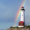Lighthouse With Rainbow Diamond Painting
