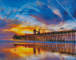 Oceanside California Sunset Diamond Painting