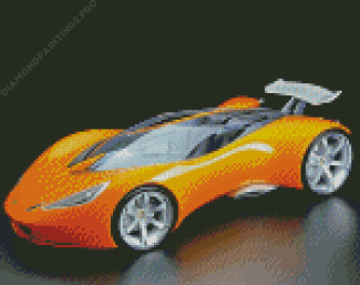 Orange Hot Wheels Diamond Painting