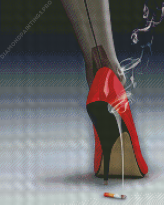 Red High Heel Shoes Diamond Painting