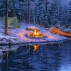 Side Lake Camping Scenes Diamond Painting