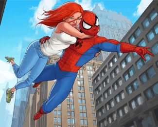 The Superhero Spider Man And Mary Jane Diamond Painting