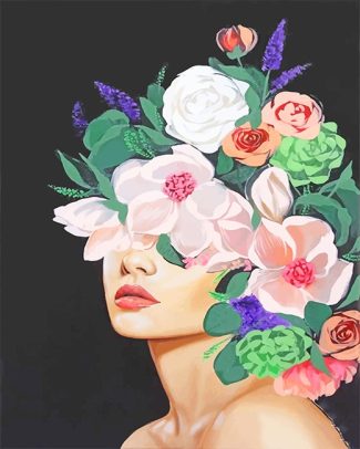 Abstract Woman Flowers Art Diamond Painting