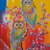 Aesthetic Abstract Owls Birds On Tree Diamond Painting