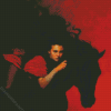 Black Horse And Girl Diamond Painting