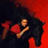 Black Horse And Girl Diamond Painting