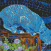 Blue Mosaic Cat Diamond Painting