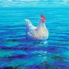 Chicken Beach Swim Art Diamond Painting