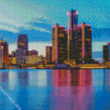 Detroit Skyline Michigan Diamond Painting