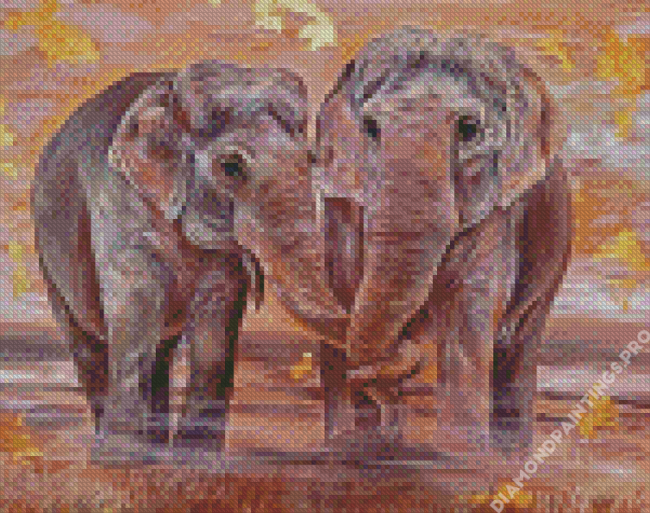 Elephant Love Diamond Painting