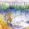 Fly Fishing With Dad Diamond Painting
