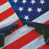Guns And American Flag Diamond Painting