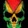 Guyanese Flag Skull Diamond Painting