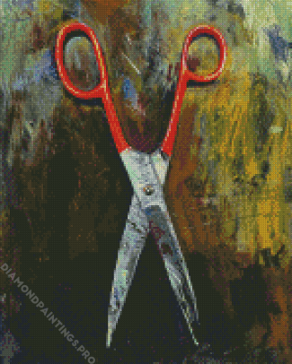 Red Scissor Diamond Painting