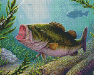 Largemouth Bass Fish Underwater Diamond Painting