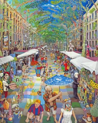 Las Ramblas Spain Europe Diamond Painting