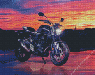 Motorcycle Honda Sunset Diamond Painting
