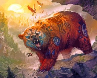 Native Bear Animal Diamond Painting