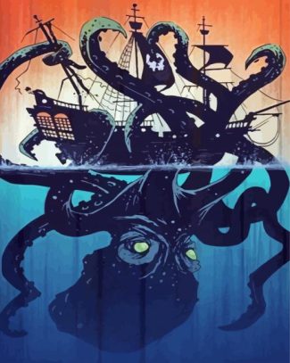 Octopus And Ships Diamond Painting