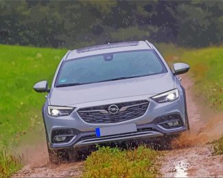 Opel Insignia Car Under Rain Diamond Painting