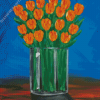 Orange Tulips In Glass Vase Diamond Painting