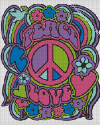 Peace Love Hippie Diamond Painting