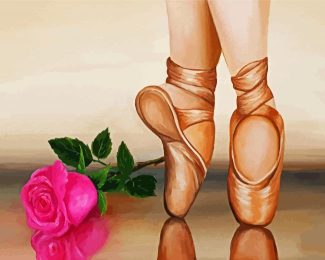 Pointe Shoes And Rose Diamond Painting