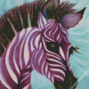 Purple Zebra Head Art Diamond Painting